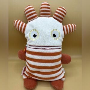Gerd Hahn’s Worry Eaters Zippered Mouth Plush Stuffed Toy Saggo Orange Striped